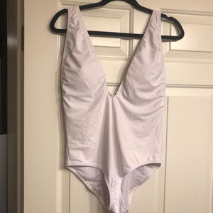 White one piece bathing suit